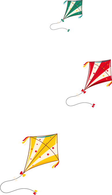 Colorful Kite Flying in the Sky-Cyboard School