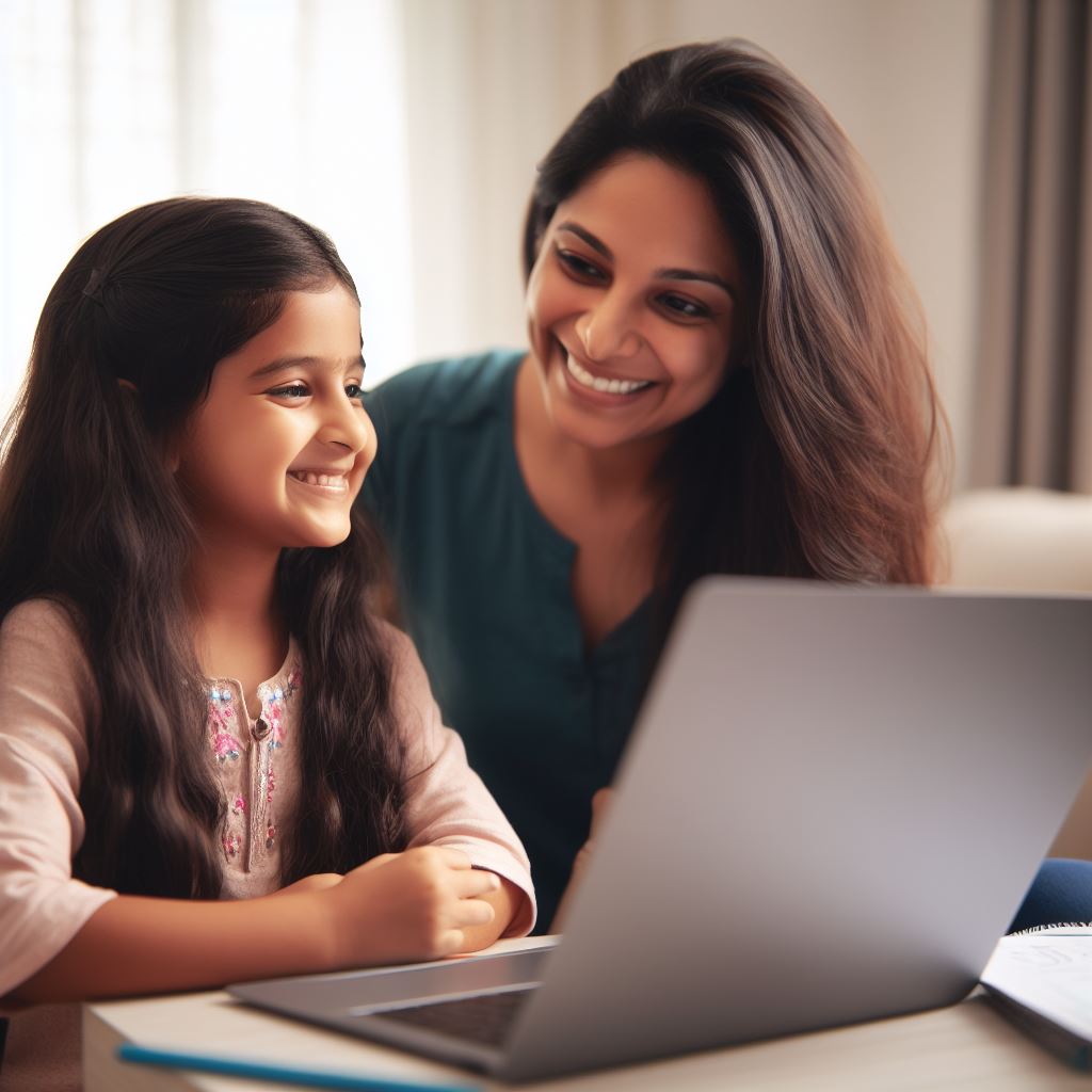 Screen Time Raising Concerns for Your Child? Read This!-Cyboard School Child under supervision of her mother during online session