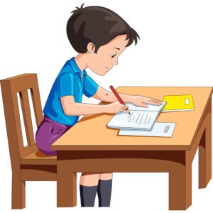 A child is doing his homework-Procrastination
