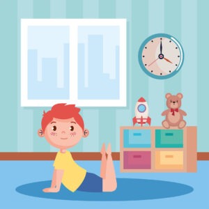 A child is doing yoga-Procrastination