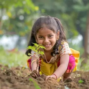 A girl is doing gardening- Healthy Tips for Summer