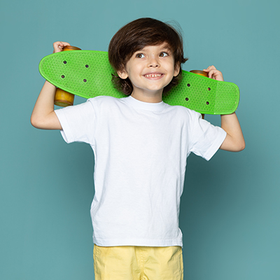 kid in white tshirt